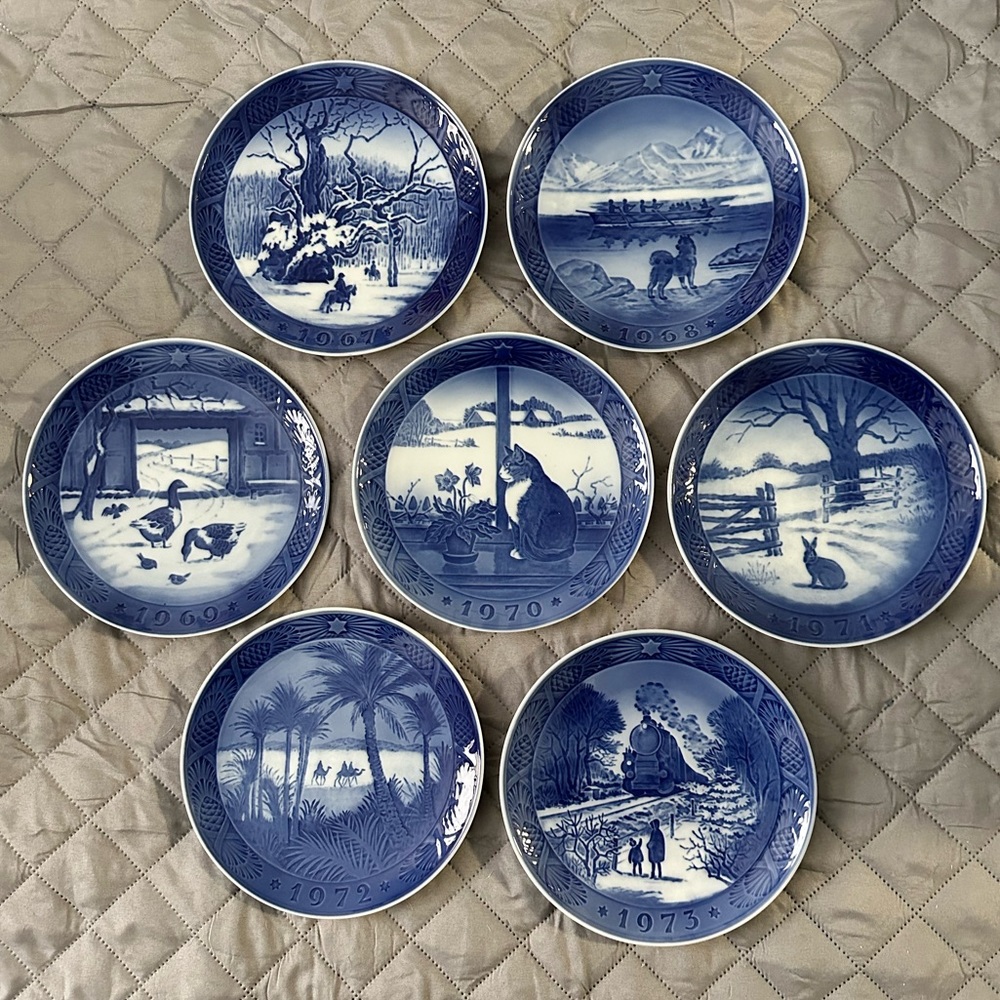 Royal Copenhagen Denmark Christmas Plates (year1967-1973)